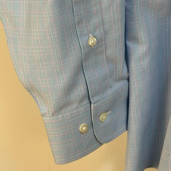Brooks Brothers 1818 Regent Shirt Mens 16 2/3 Blue Plaid Non‎ Iron Supima Cotton - Picture 7 of 9